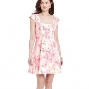 A new Day Floral Pink Dress corset flare Size 6